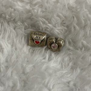 Pandora: TWO charms: Love Letter & Pink Heart